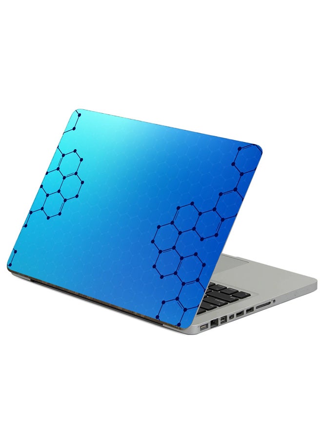 Fast Print Hexagons Shape Printed Laptop Sticker Multicolor