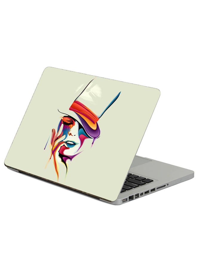 Fast Print Face Drawing Printed Laptop Sticker Multicolor