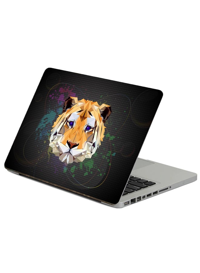 Fast Print Polygon Tiger Printed Laptop Sticker Multicolor