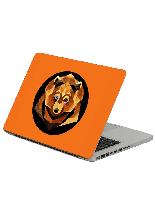 Fast Print Bear Graphics Printed Laptop Sticker Multicolor