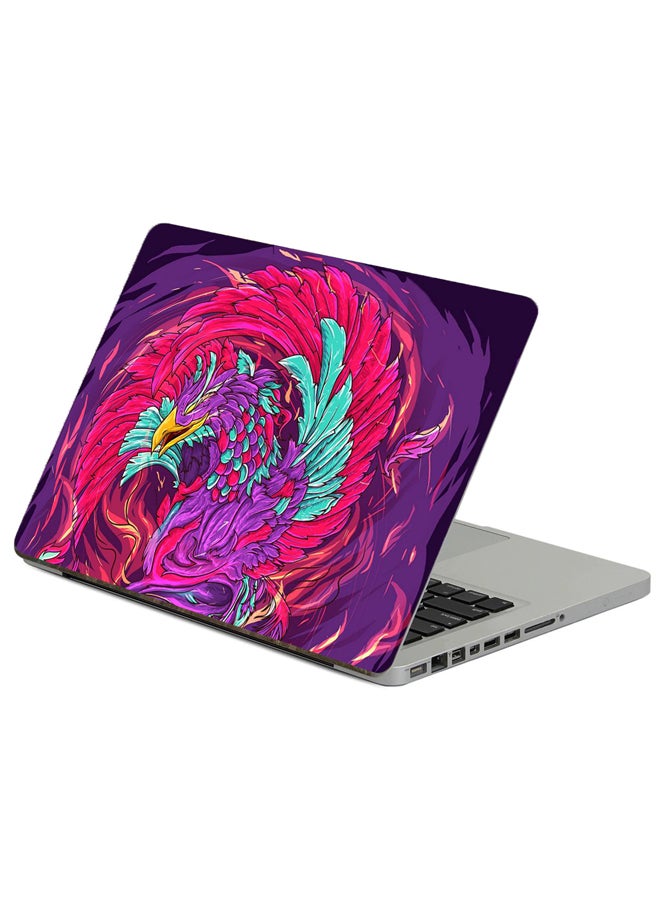 Fast Print Phoenix Bird Printed Laptop Sticker Multicolor