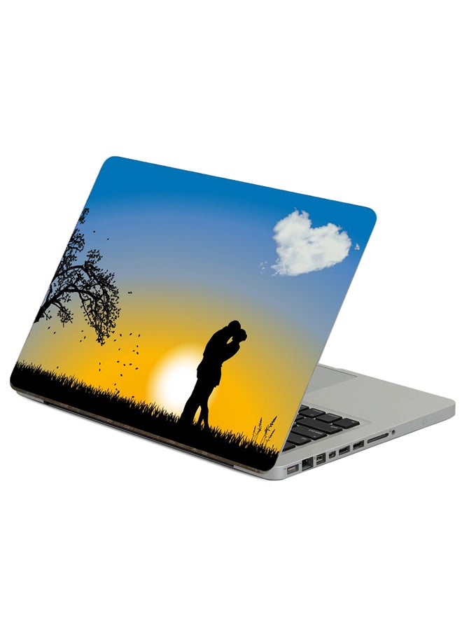Fast Print Couple Love Printed Laptop Sticker Multicolor