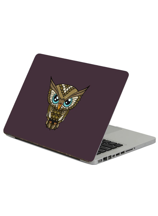 Fast Print Owl Minimalism Printed Laptop Sticker Multicolor 