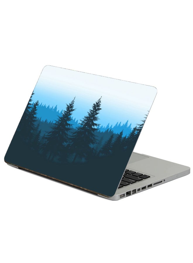 Fast Print Forest Trees Printed Laptop Sticker Multicolor