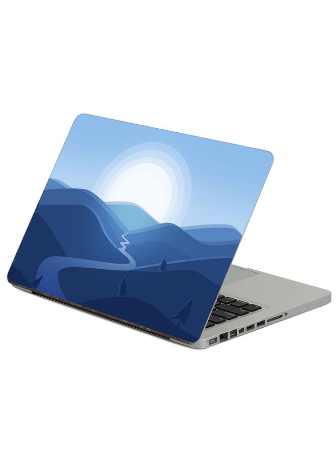 Fast Print Mountains River Printed Laptop Sticker Multicolor