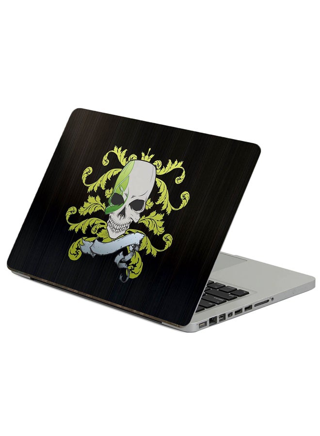 Fast Print Skull Symbols Printed Laptop Sticker Multicolor