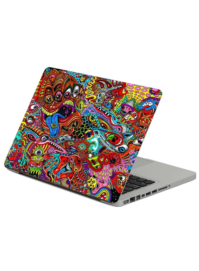Fast Print Drawing Surreal Printed Laptop Sticker Multicolor