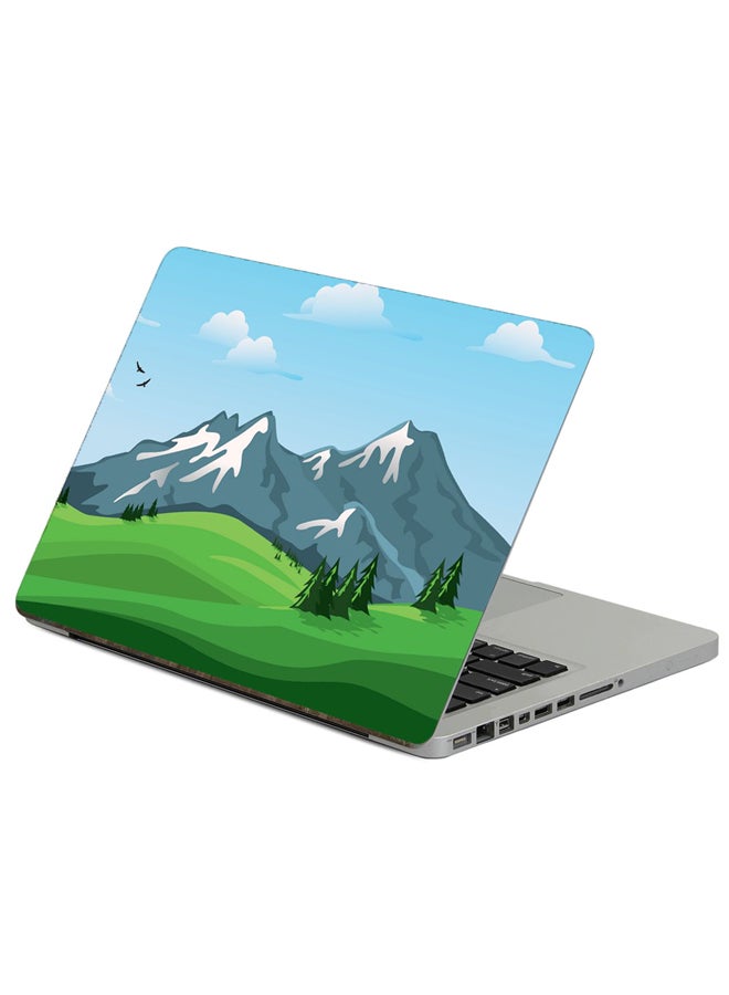 Fast Print Mountains Vector Printed Laptop Sticker Multicolor
