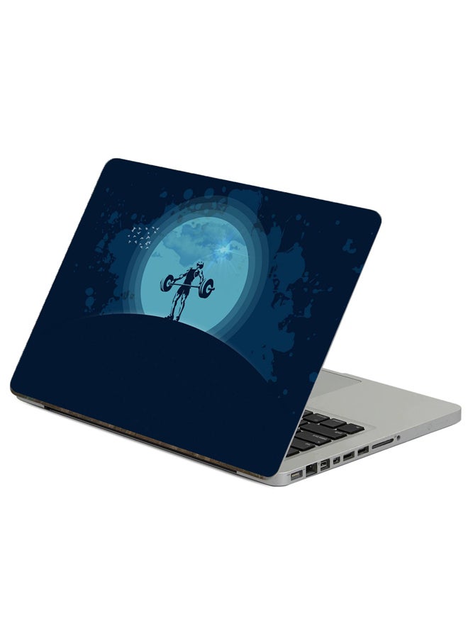 Fast Print Weightlifter Sport Printed Laptop Sticker Multicolor