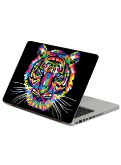 Tiger Art Printed Laptop Sticker Multicolor