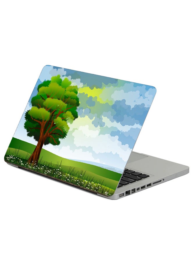 Fast Print Tree Art Printed Laptop Sticker Multicolor