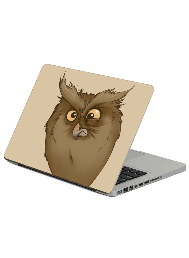 Fast Print Owl Eyes Printed Laptop Sticker Multicolor