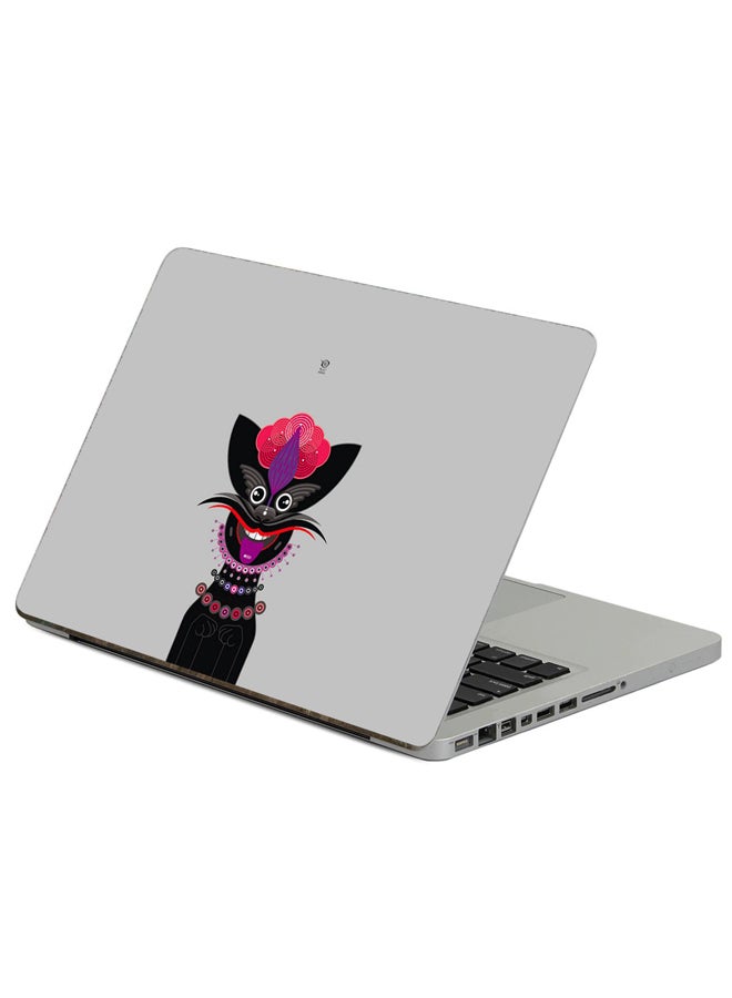 Fast Print Cat Dragon Printed Laptop Sticker Multicolor