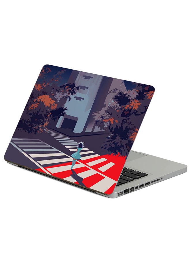Fast Print Crosswalk Silhouette Printed Laptop Sticker Multicolor