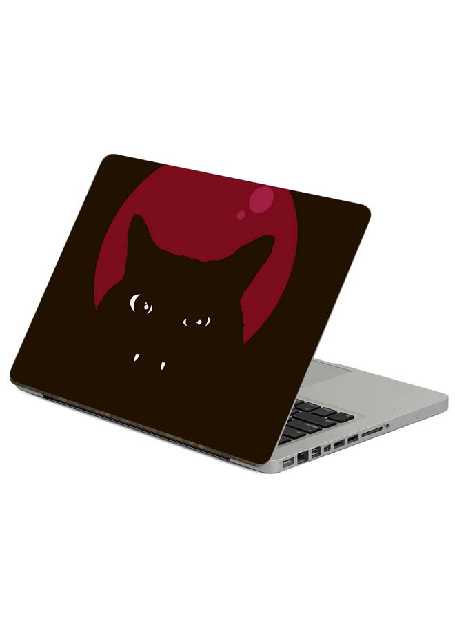 Fast Print Cat Fangs Printed Laptop Sticker Multicolor