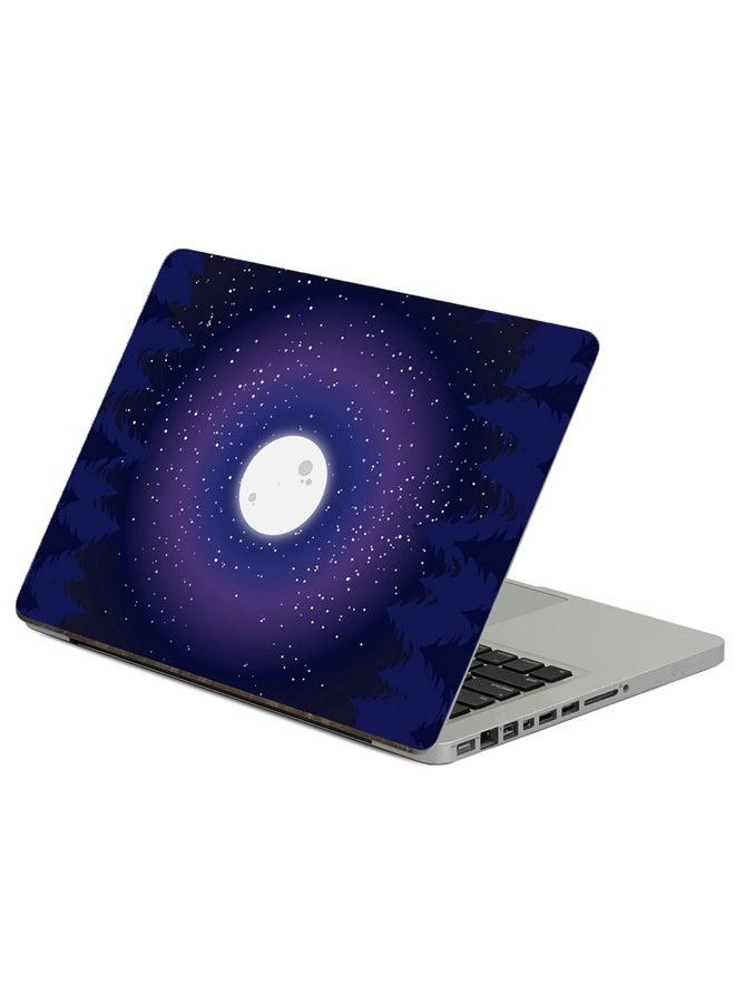 Fast Print Moon Trees Printed Laptop Sticker Multicolor