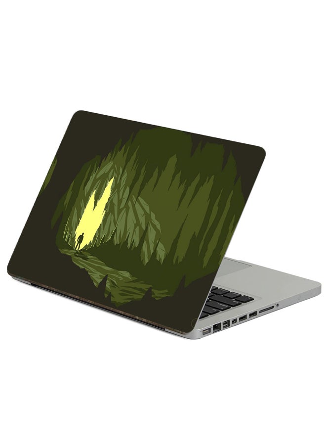 Fast Print Cave Silhouette Printed Laptop Sticker Multicolor