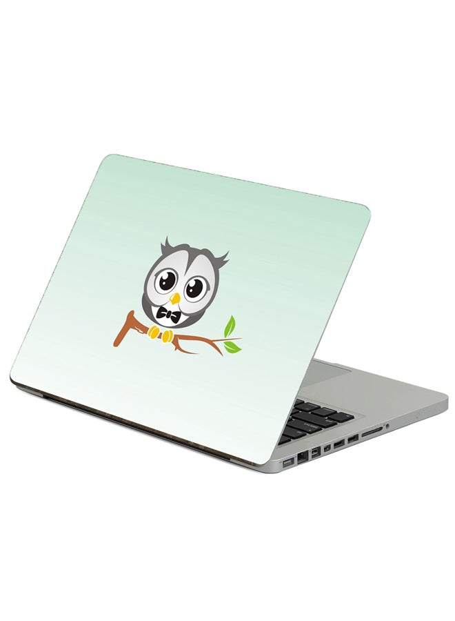 Fast Print Owl Art Printed Laptop Sticker Multicolor