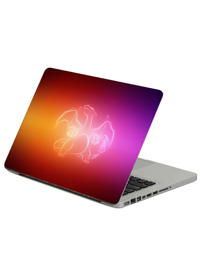Fast Print Dragon Wings Printed Laptop Sticker Multicolor