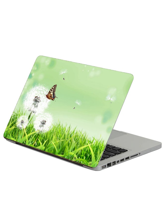Fast Print Dandelions Butterfly Printed Laptop Sticker Multicolor