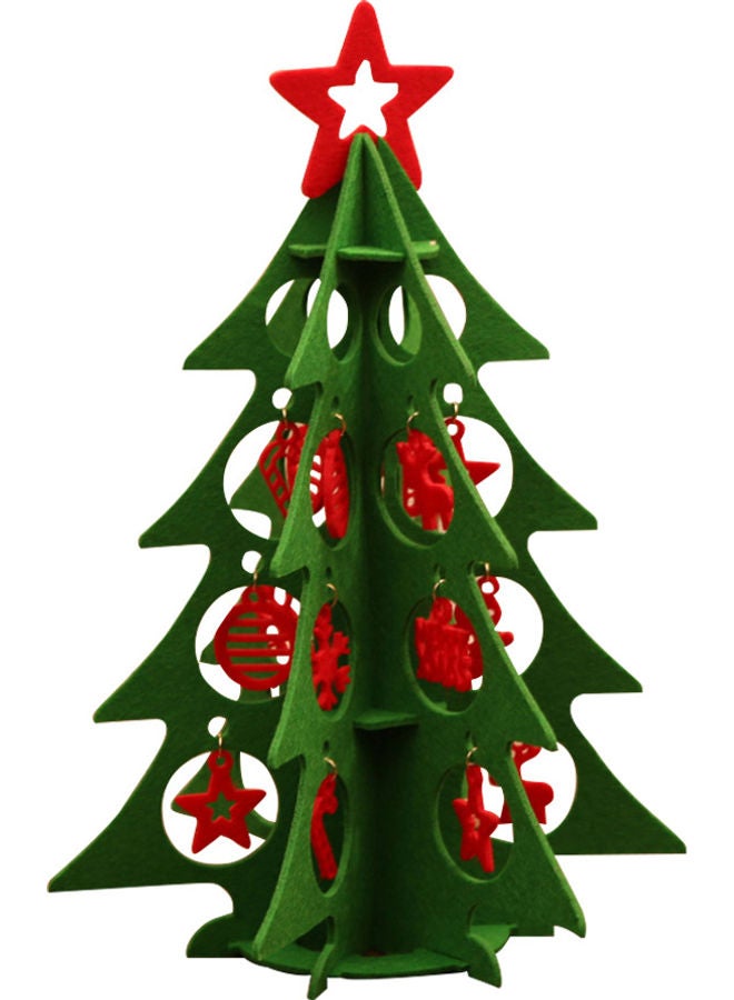 Felt Christmas Tree Three-Dimensional Cloth Art Decoration Green 38.00 x 1.00 x 26.00cm - Image 1