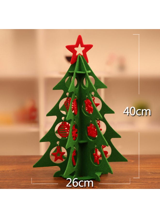 Felt Christmas Tree Three-Dimensional Cloth Art Decoration Green 38.00 x 1.00 x 26.00cm - Image 3