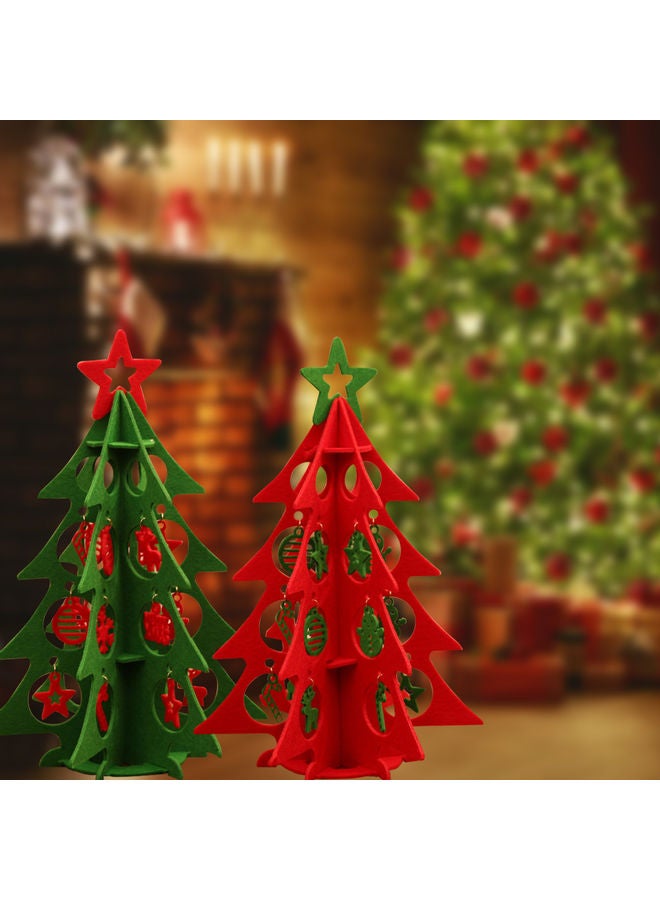 Felt Christmas Tree Three-Dimensional Cloth Art Decoration Green 38.00 x 1.00 x 26.00cm - Image 5
