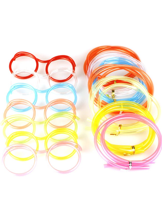 Fun Eyeglasses Eyewear Straw Crazy Design DIY Silly Transparent Funny Stylish Cartoon Gift White 15.00*2.00*2.00cm - Image 3