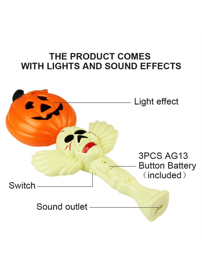 Halloween LED Lights & Scarry Laughing Sound Skull Wands Bat Wing Magic Wand Toy Suit Multicolour 40.00*2.50*16.50cm - Image 3