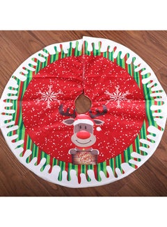 Christmas Tree Skirt 80cm in Diameter Double-Layer Design Santa Snowman Deer Pattern Multicolour 30.00*5.00*25.00cm
