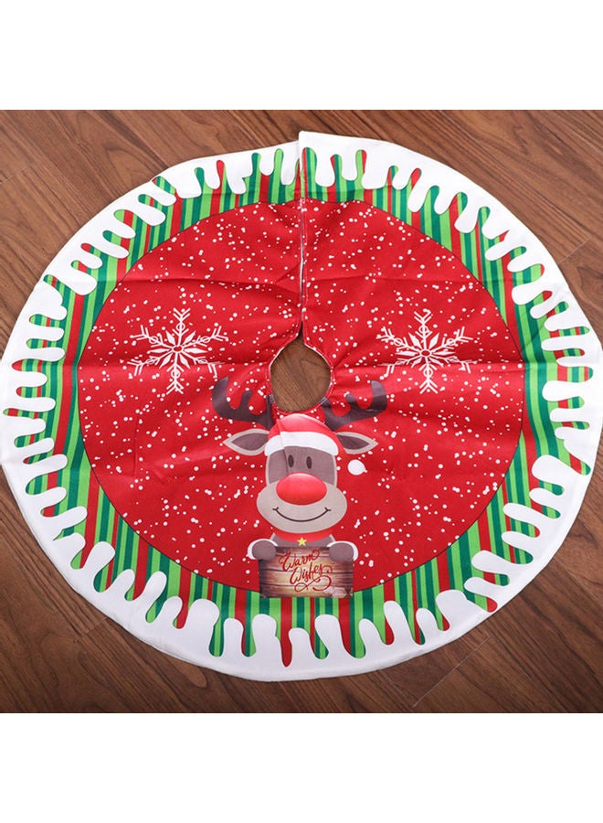 Generic - Christmas Tree Skirt 80cm in Diameter Double-Layer Design Santa Snowman Deer Pattern Multicolour 30.00*5.00*25.00cm - Image 1