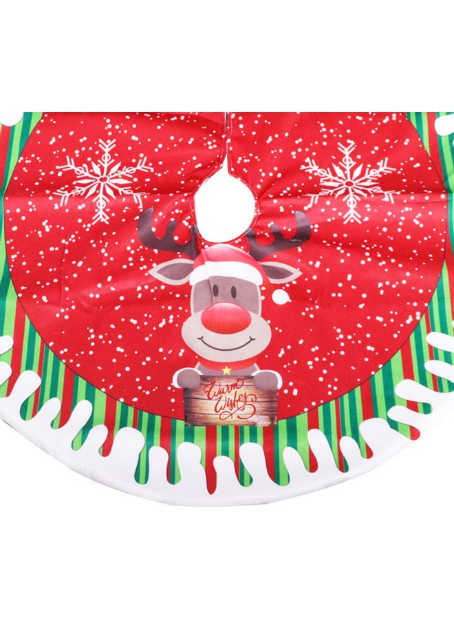 Generic - Christmas Tree Skirt 80cm in Diameter Double-Layer Design Santa Snowman Deer Pattern Multicolour 30.00*5.00*25.00cm - Image 1