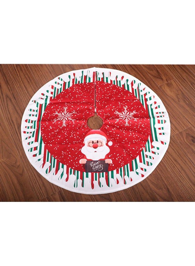 Generic - Christmas Tree Skirt 80cm in Diameter Double-Layer Design Santa Snowman Deer Pattern Multicolour 30.00*5.00*25.00cm - Image 1