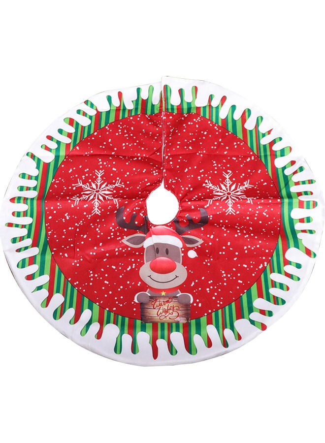 Generic - Christmas Tree Skirt 80cm in Diameter Double-Layer Design Santa Snowman Deer Pattern Multicolour 30.00*5.00*25.00cm - Image 1