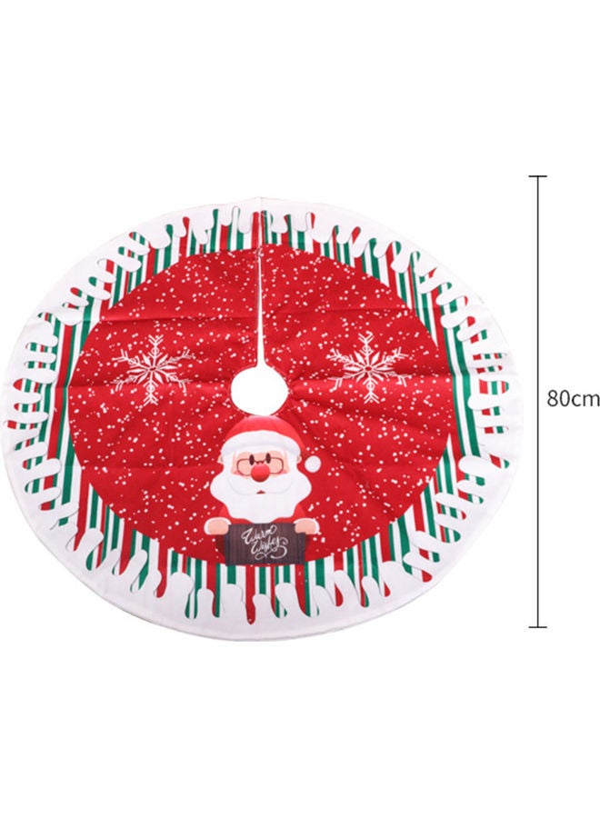 Generic - Christmas Tree Skirt 80cm in Diameter Double-Layer Design Santa Snowman Deer Pattern Multicolour 30.00*5.00*25.00cm - Image 1