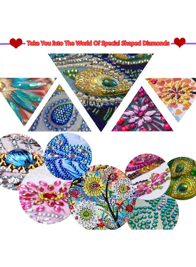 DIY 5D Diamond Painting Flower Pattern Special-shaped Diamond Embroidery Home Decor Multicolour  - Image 3