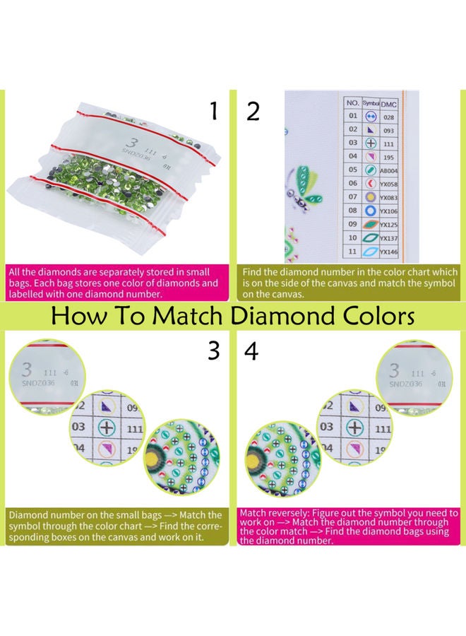 DIY 5D Diamond Painting Flower Pattern Special-shaped Diamond Embroidery Home Decor Multicolour 32.00*2.00*8.00cm - Image 3