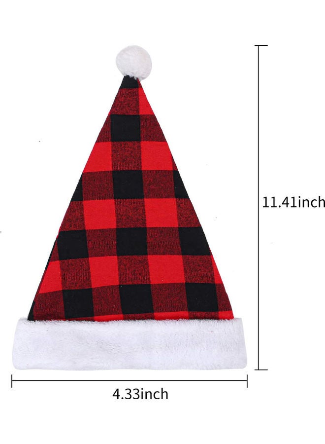 Hat Plaid Santa Hat Xmas Holiday Hat 22.00*2.00*13.00cm