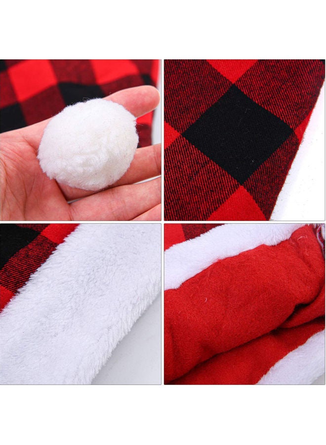 Hat Plaid Santa Hat Xmas Holiday Hat 22.00*2.00*13.00cm