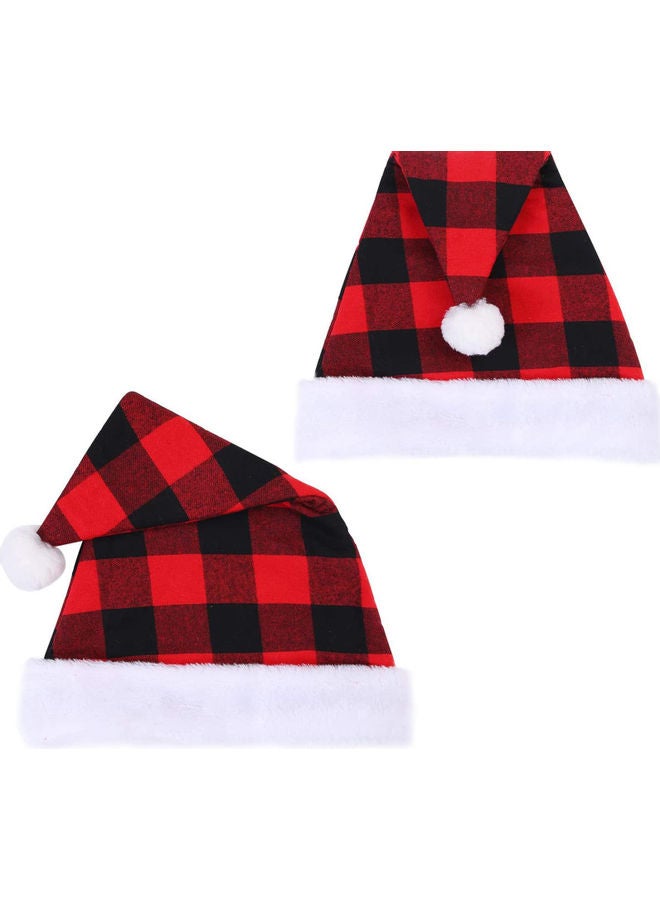 Hat Plaid Santa Hat Xmas Holiday Hat 22.00*2.00*13.00cm