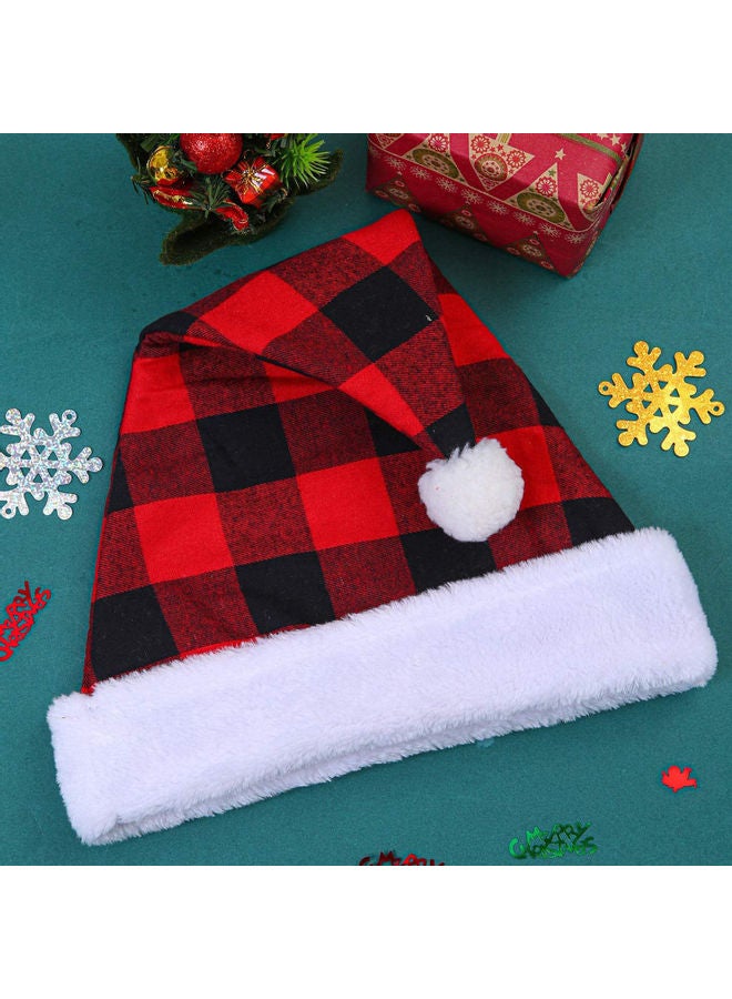 Hat Plaid Santa Hat Xmas Holiday Hat 22.00*2.00*13.00cm