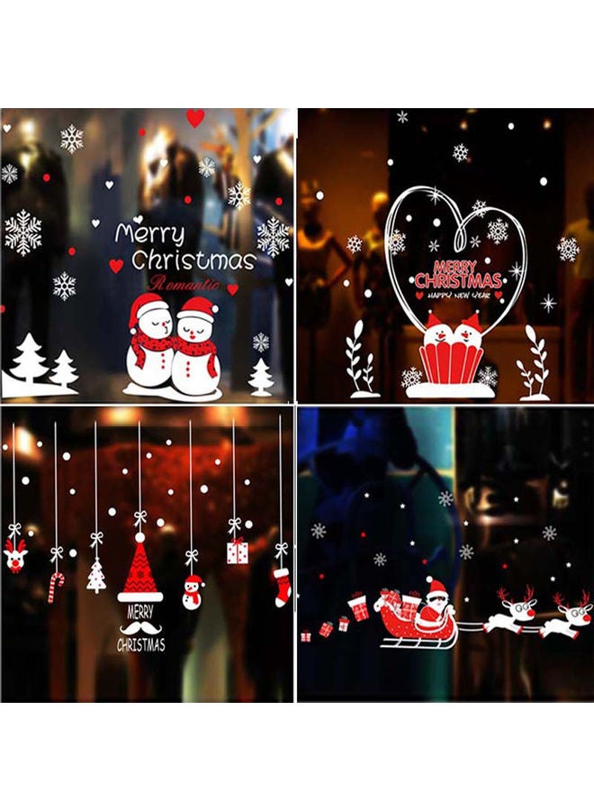ملصقات جدارية لتزيين الغرف والنوافذ بعبارتي "Merry Christmas" و "Happy New Year" قابل للإزلة متعدد الألوان 54.50*1.00*40.00سم - Image 2