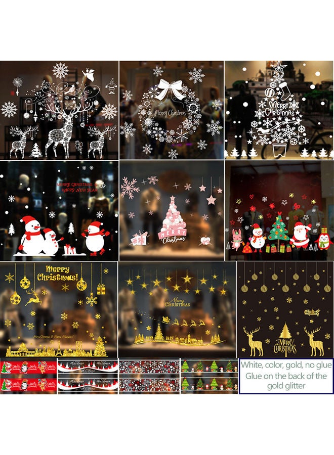 ملصقات جدارية لتزيين الغرف والنوافذ بعبارتي "Merry Christmas" و "Happy New Year" قابل للإزلة متعدد الألوان 54.50*1.00*40.00سم - Image 3