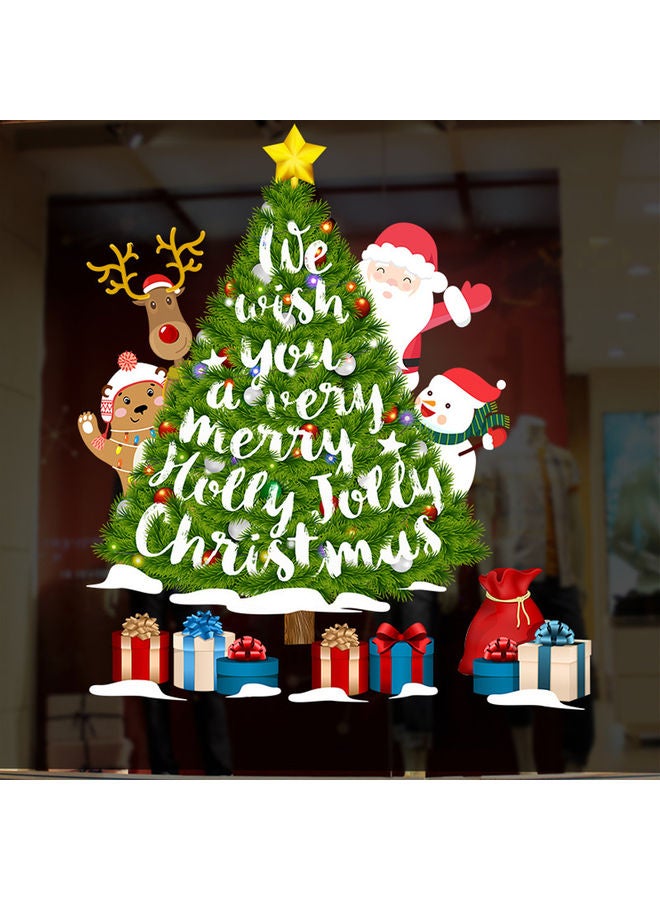 ملصقات جدارية لتزيين الغرف والنوافذ بعبارتي "Merry Christmas" و "Happy New Year" قابل للإزلة متعدد الألوان 54.50*1.00*40.00سم - Image 1