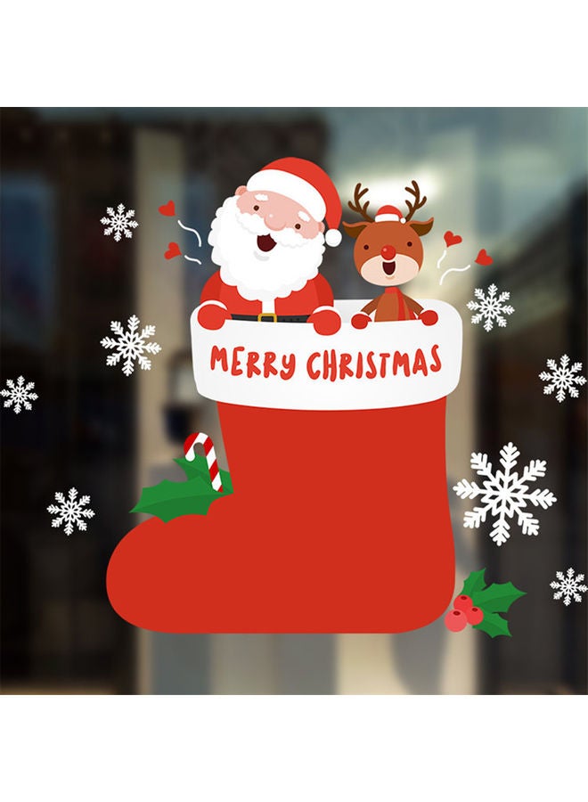 ملصقات جدارية لتزيين الغرف والنوافذ بعبارتي "Merry Christmas" و "Happy New Year" قابل للإزلة متعدد الألوان 54.50*1.00*40.00سم - Image 1