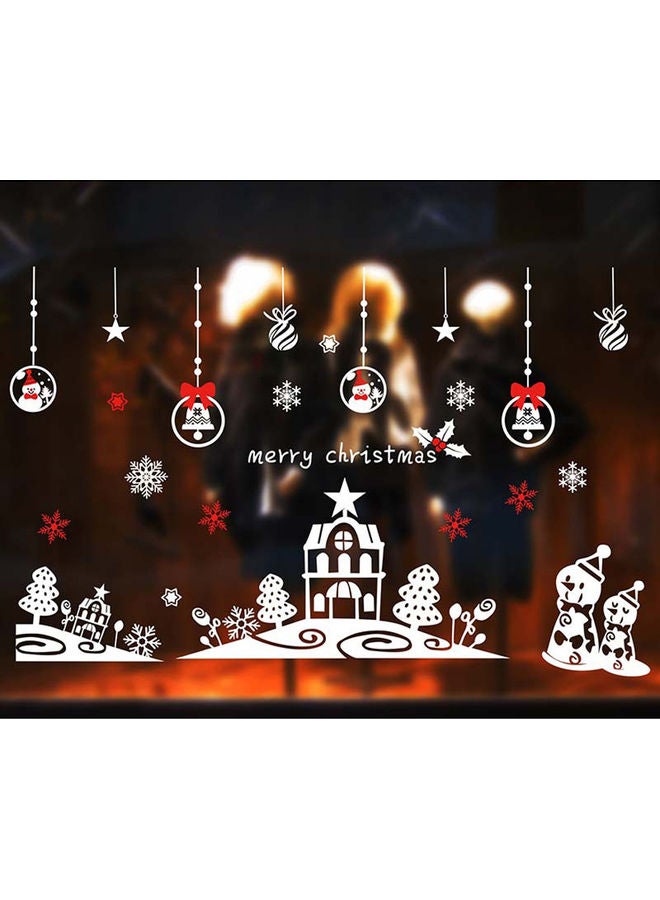 ملصقات جدارية لتزيين الغرف والنوافذ بعبارتي "Merry Christmas" و "Happy New Year" قابل للإزلة متعدد الألوان - Image 1