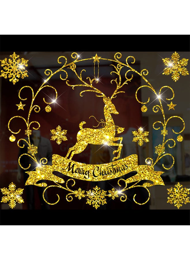 ملصقات جدارية لتزيين الغرف والنوافذ بعبارتي "Merry Christmas" و "Happy New Year" قابل للإزلة متعدد الألوان 49.30*1.00*35.00سم - Image 1