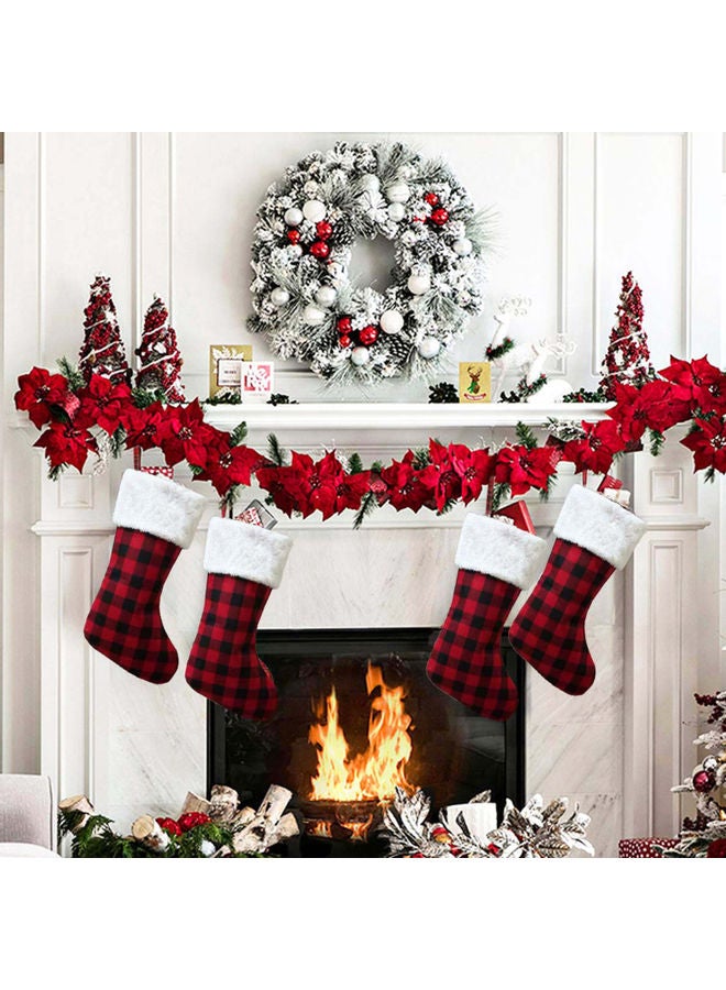 Tote Bag Happy Hanging Socks For Holiday And Christmas Decoration Red 25.00*3.00*23.00cm  - Image 3