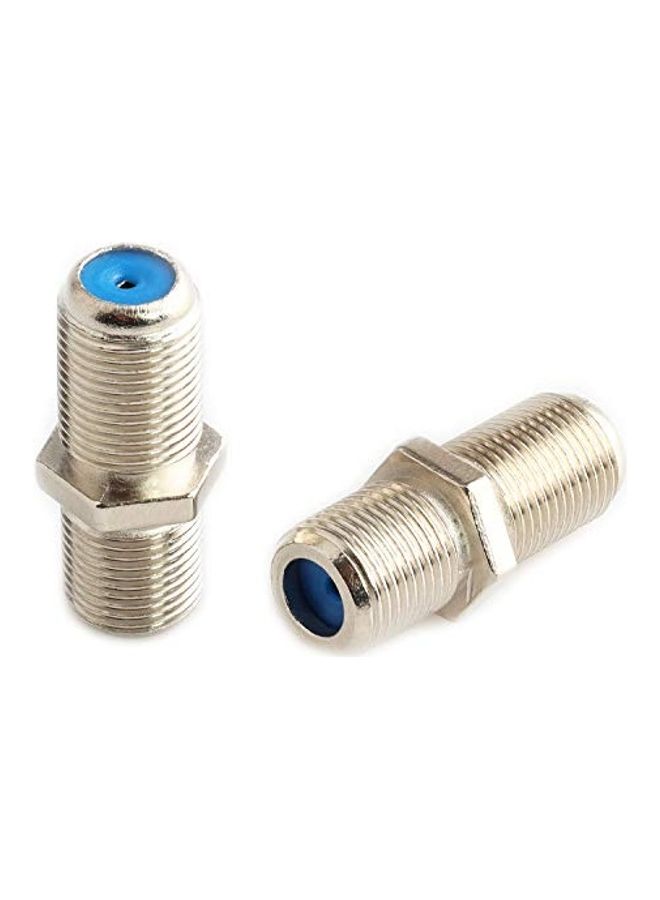 باسو 10 قطع من محول أسطواني نوع F81 من أنثى إلى أنثى نوع F فضي - Image 2