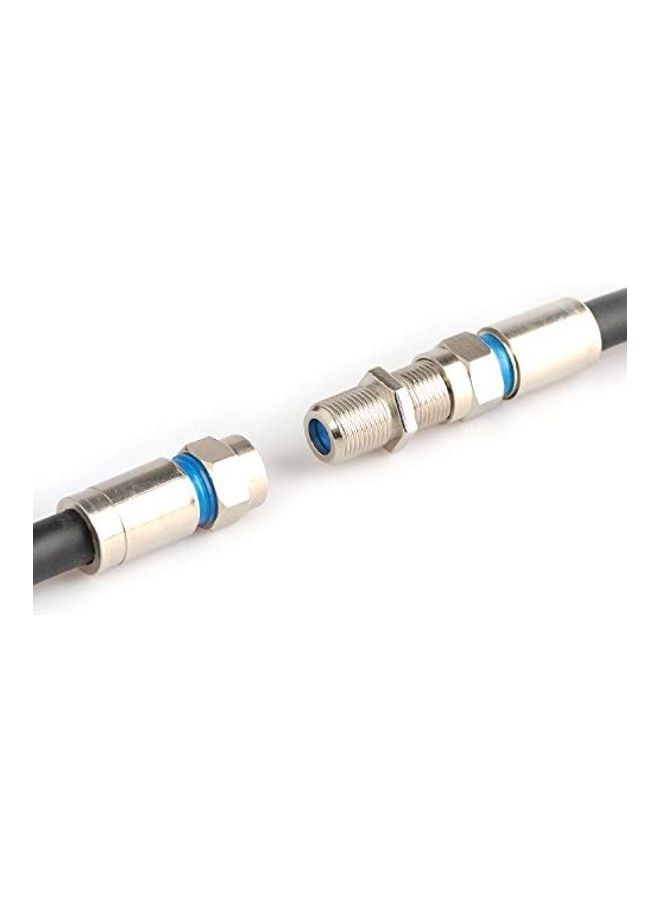 باسو 10 قطع من محول أسطواني نوع F81 من أنثى إلى أنثى نوع F فضي - Image 3